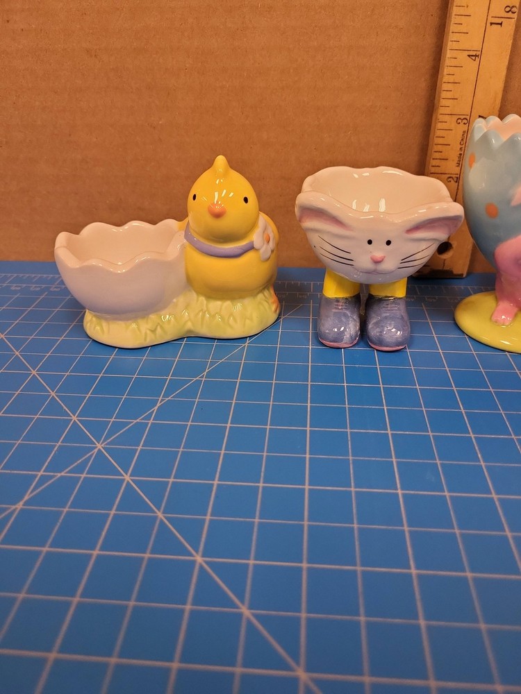 Easter Egg Holders Set 4 Bunny Chick Spring Holiday Decor Table Accent