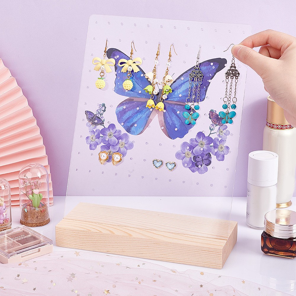 1set Transparent Acrylic Earring Displays Earring Stud Organizer Holder