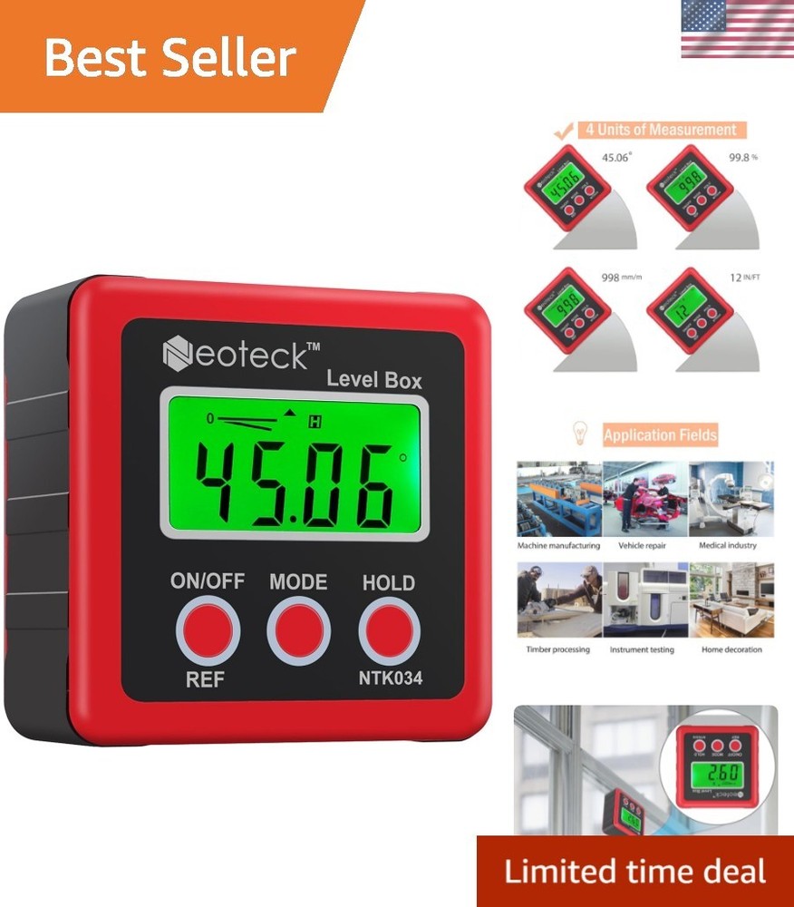 Digital Angle Finder, Backlight LCD Digital Angle Gauge Protractor Inclinomet...