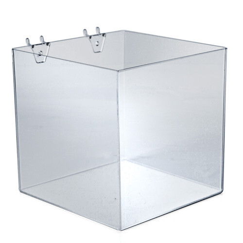 Azar Displays 8" Cube Bin for Pegboard or Slatwall, 4-Pack