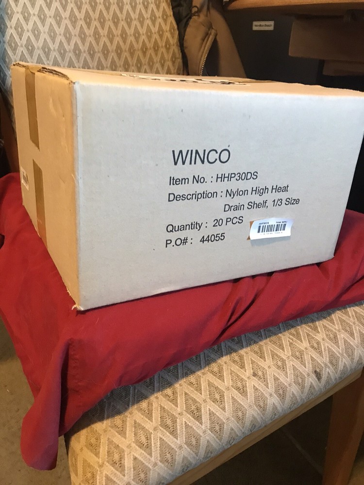 New Winco HHP30DS Third 1/3 Size Nylon High Heat Solid Drain Shelf