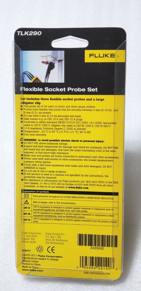 Fluke TLK290 Flexibl3 Socket Probe Set/Bodies N£W