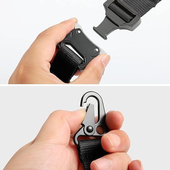 Tactical Keychain with Heavy Duty Quick Release Metal Buckle EDC Gear Clip Ring