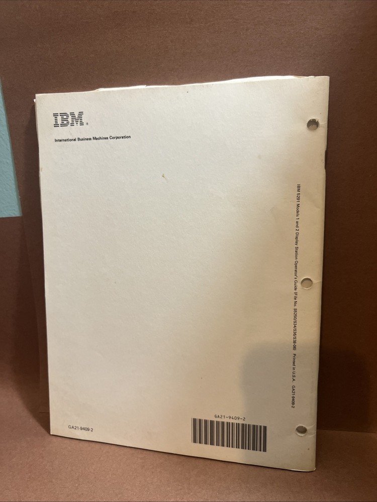 IBM 5291 Display Station Operator’s User’s Guide Manual Vintage Computer Library