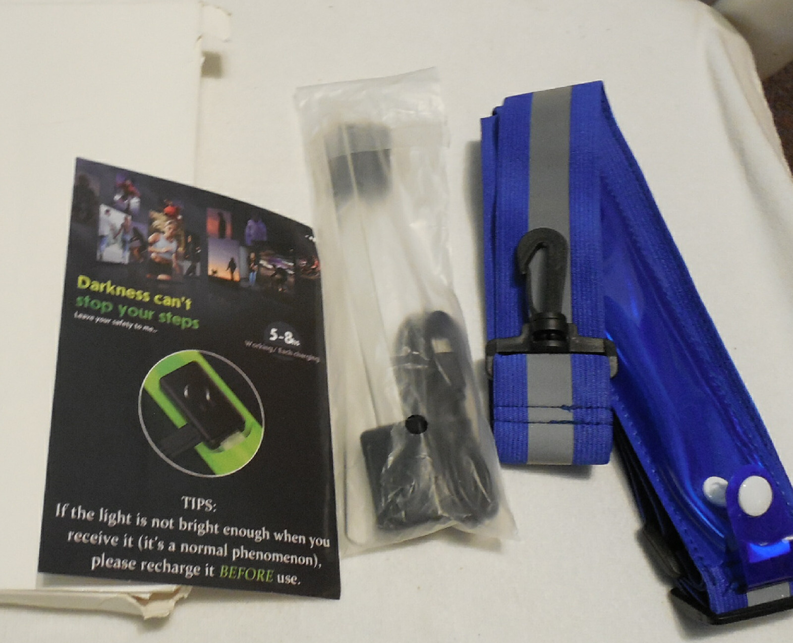 Bike LED Rechargeable Reflective Shoulder Strap Night Safety Hiking Jog Walk Pet