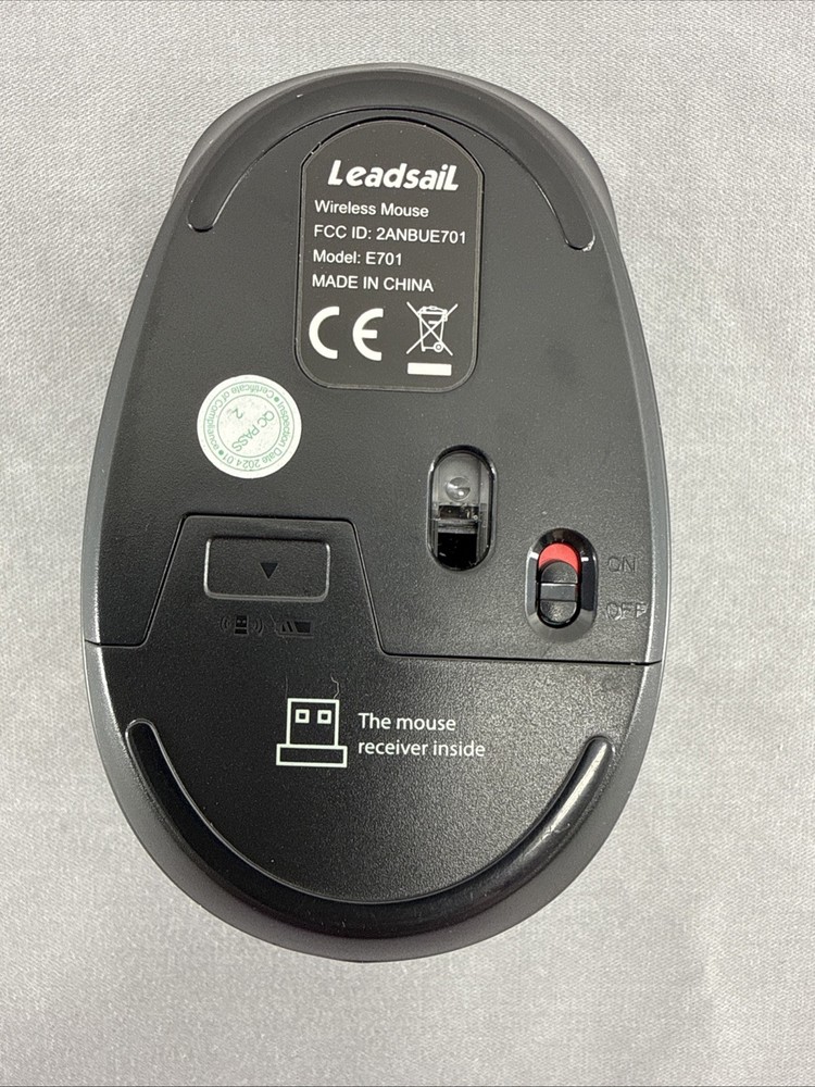 Black Sparkle LEADSAIL Wireless Optical Mouse with USB Receiver Model E701