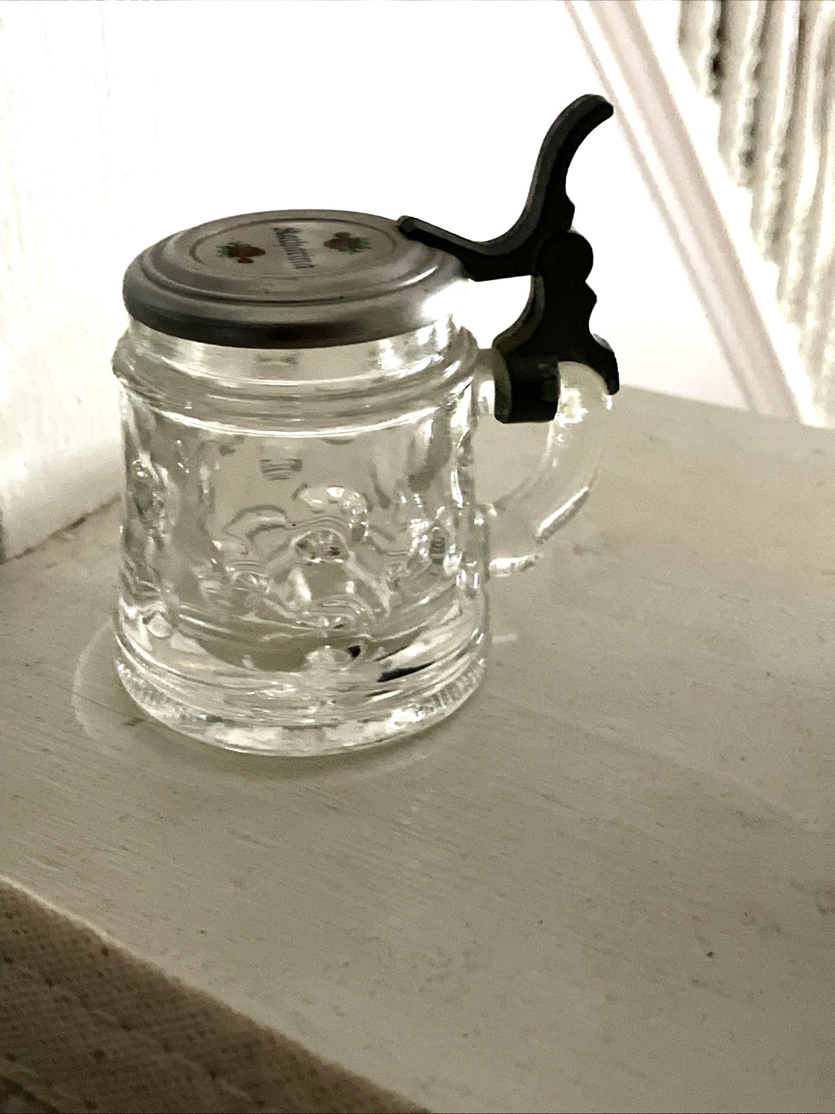 Mini German Beer Tankard  Katbarina Aluminum Lid 2-3/4"