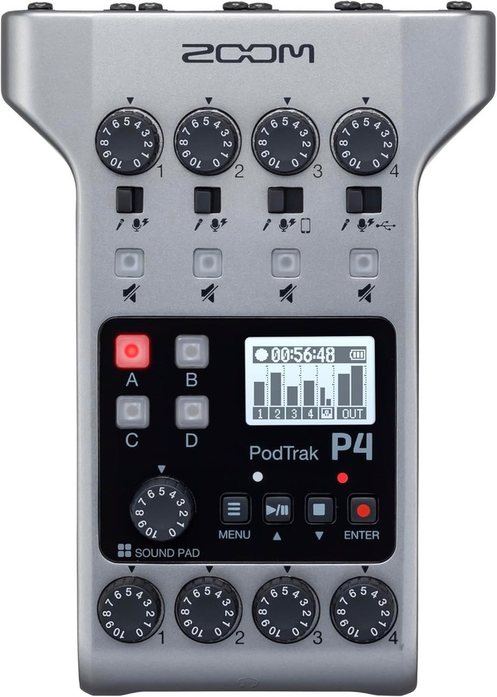 Battery Powered Podcasting Device with 4 XLR Inputs and Remote Interview Support