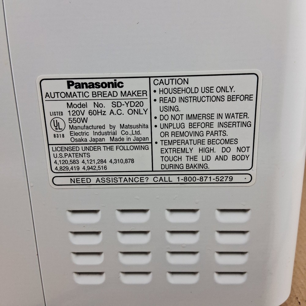 Panasonic SD-YD20 Automatic Bread Maker Machine Tested