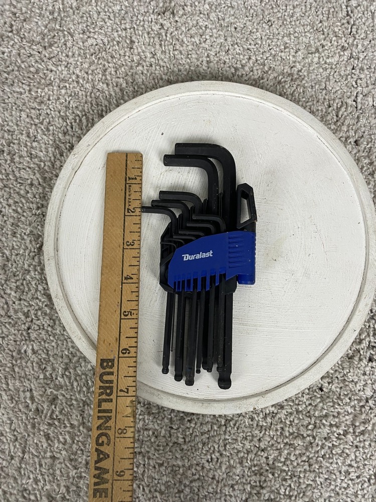 Duralast Short Arm Hex Allen Key Set w/ Holder Hexagonal Socket Black
