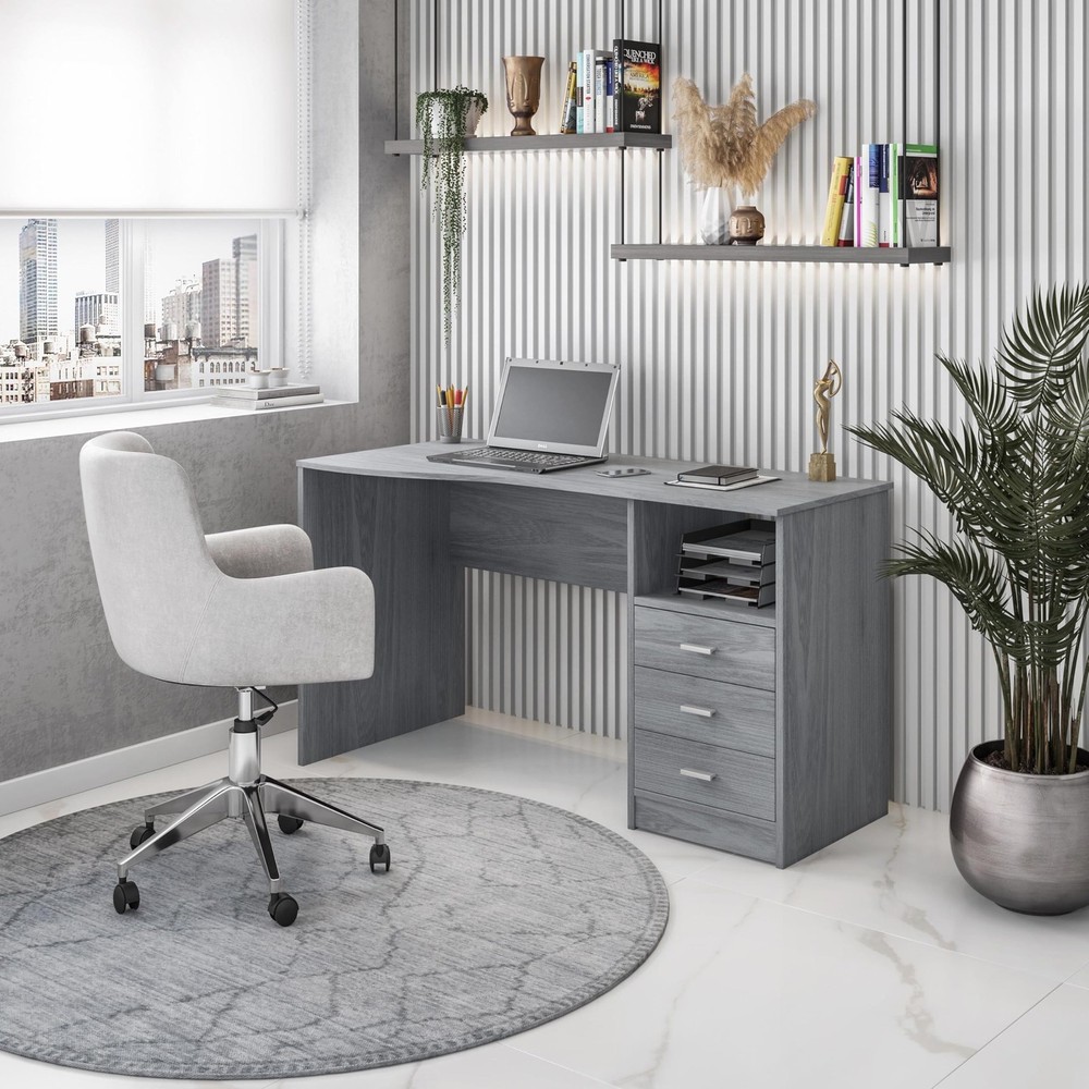 Techni Mobili 51" Classic Computer Desk with Drawers, 3-Drawer Home Office De...