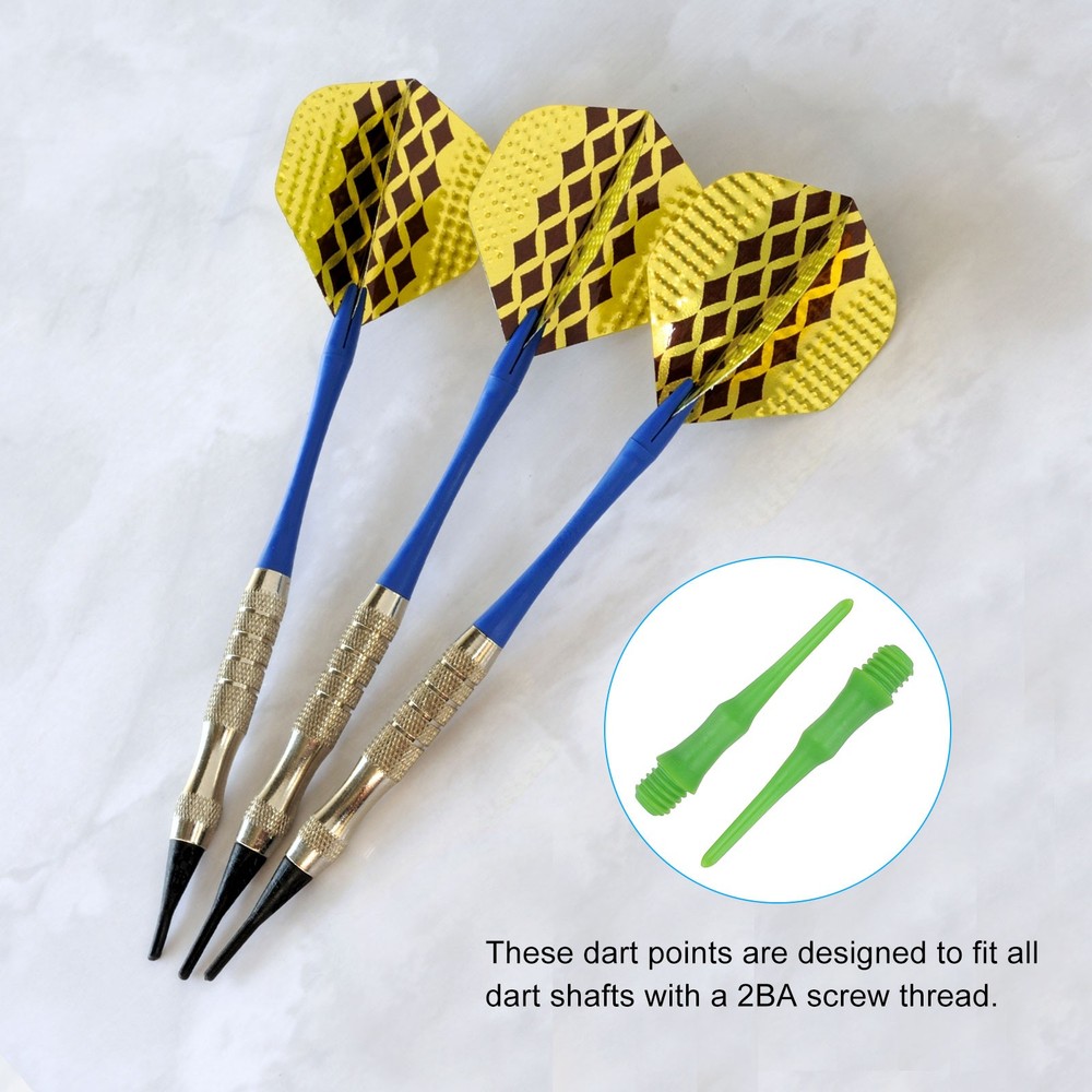 60Pcs 2BA Thread Plastic Soft Dart Tips Replacement Dart Accessories, Green