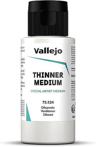 Vallejo Thinner Medium 60ml Bottle - Hobby and Model Acrylic Paint - #73524