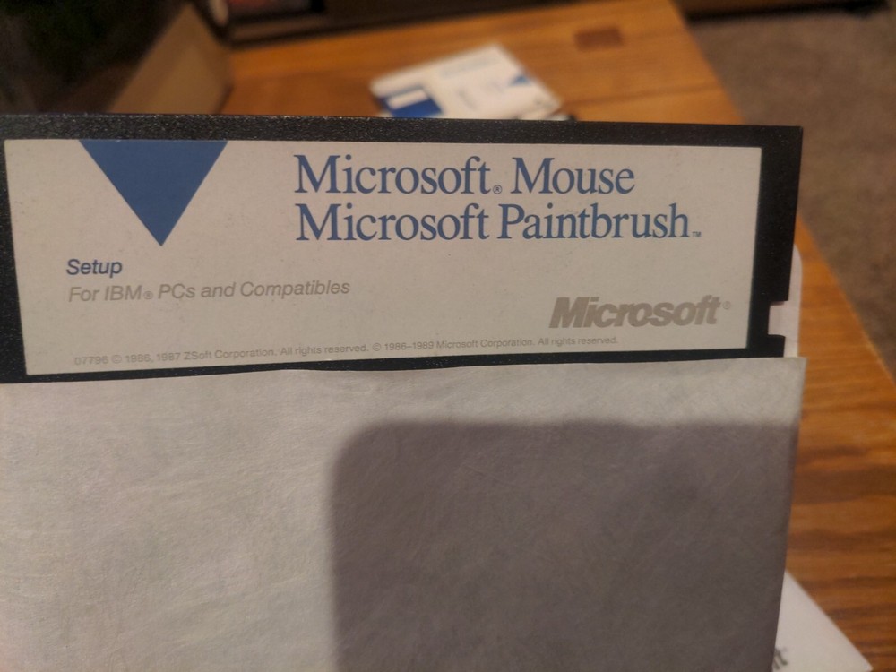 3 Diskette Set for Microsoft Mouse and Paintbrush 5.25 inch Floppy Diskettes