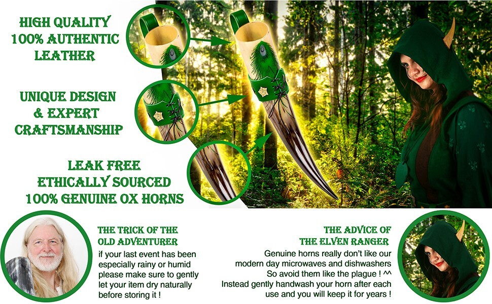 Viking Drinking Tankard Horn Ale Mead Game of Thrones Medieval Bovine Mug 325 ML