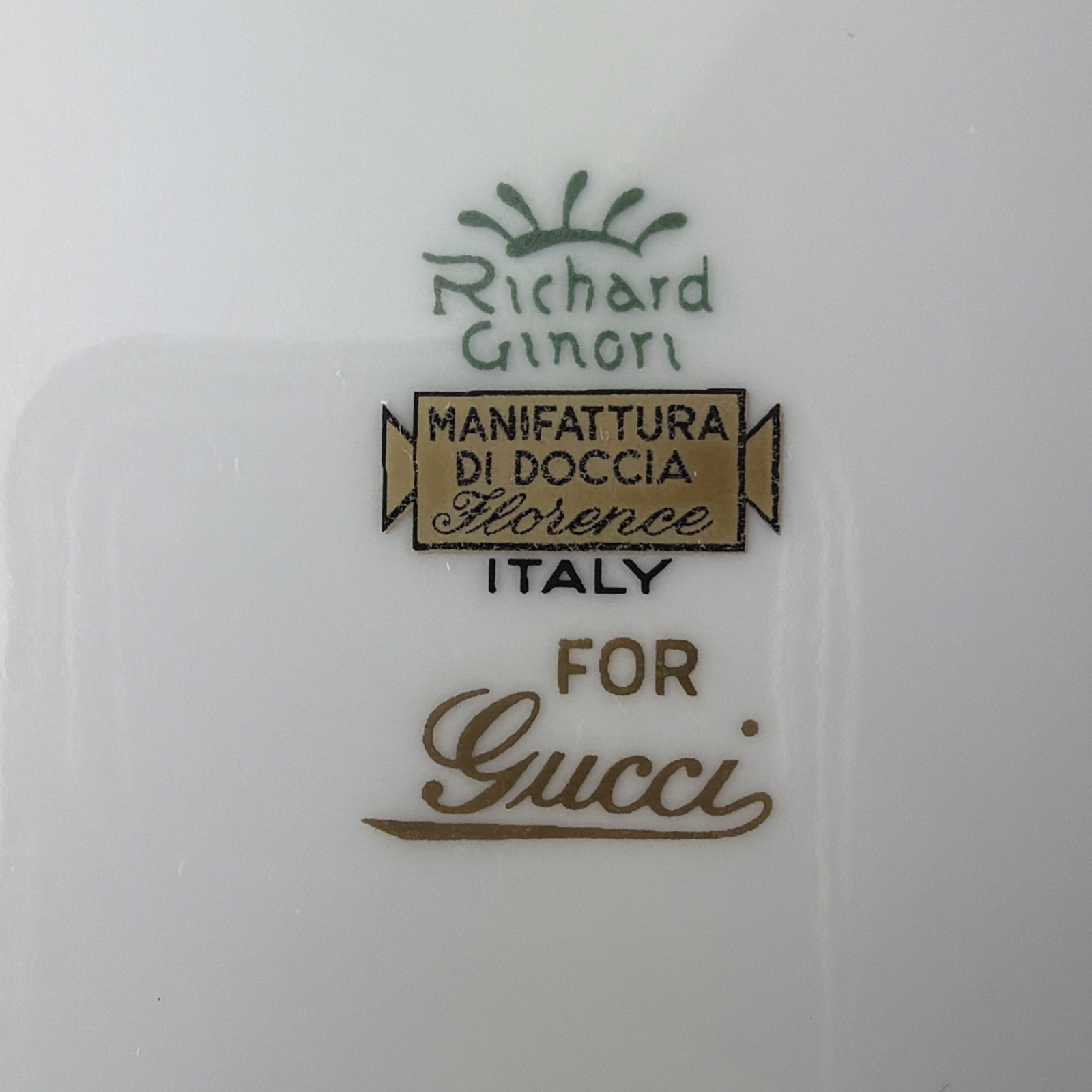 Gucci x Richard Ginori Flora Floral Porcelain Square Ashtray Italy Vintage 5.5"