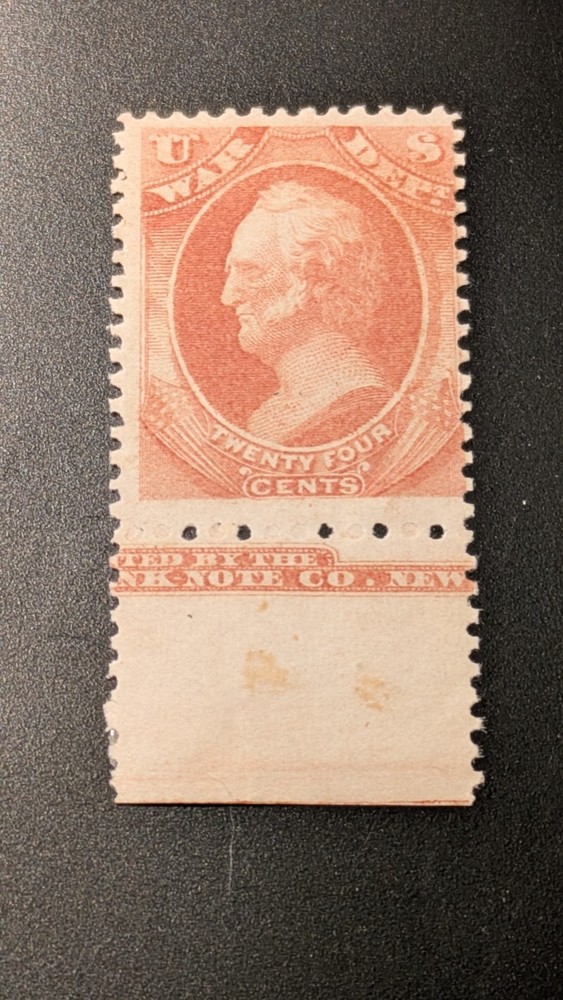 U.S. Official Stamp #O91Mint Lightly Hinged With Imprint