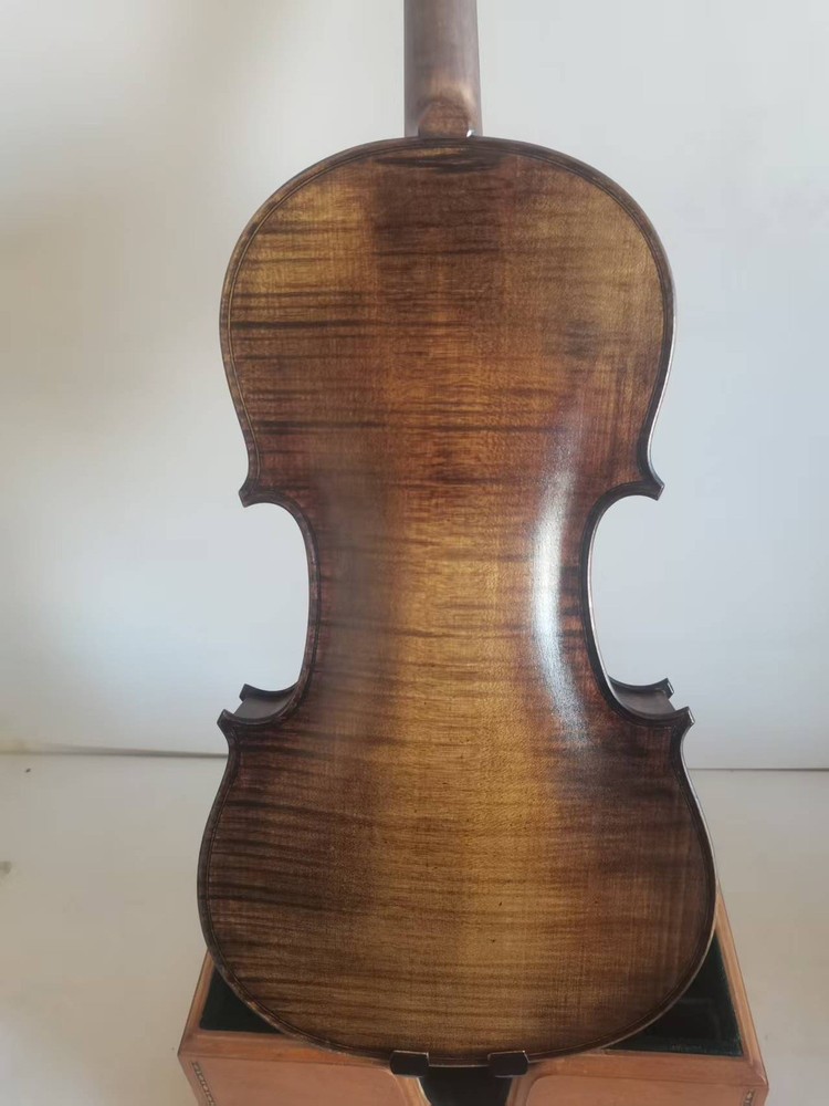 Master 4/4 violin Stradi model 1pc Solid flamed maple back spruce top 0056