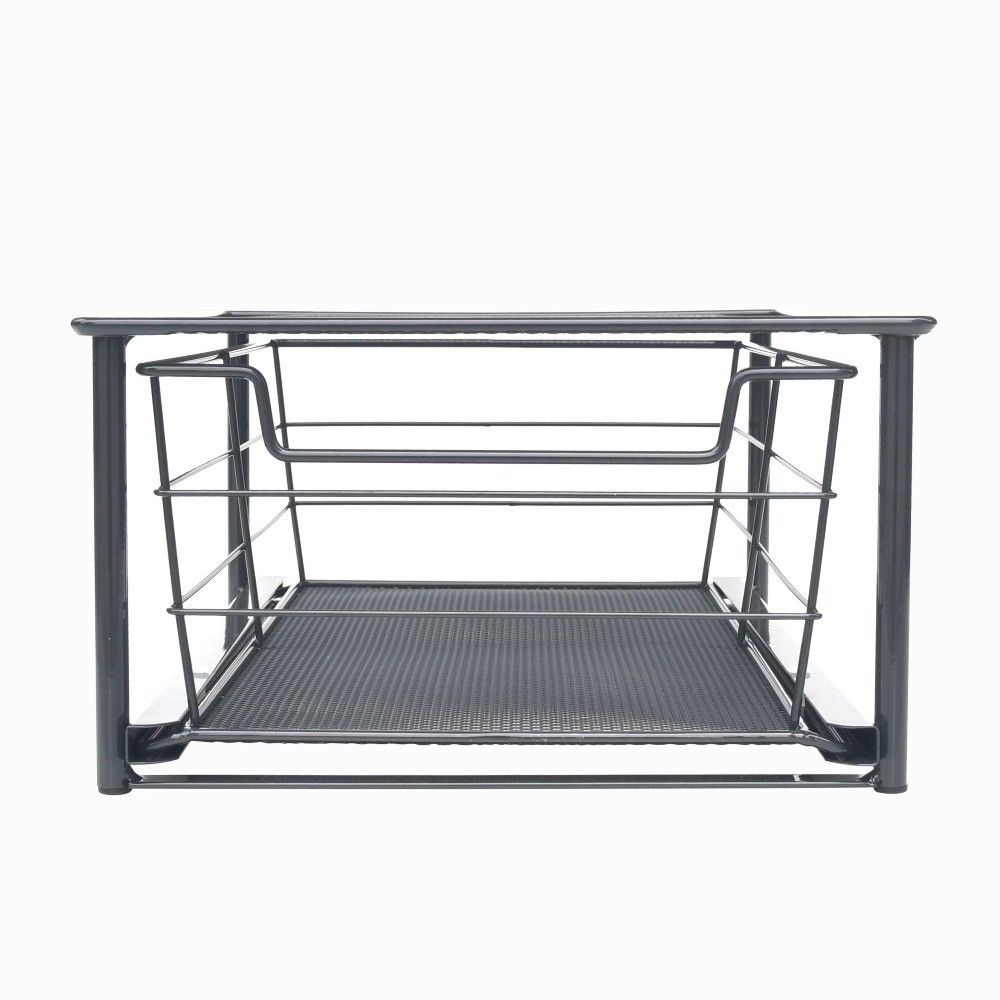 Stackable Slide-Out Drawer Organizer, Small Size, Black for Storage