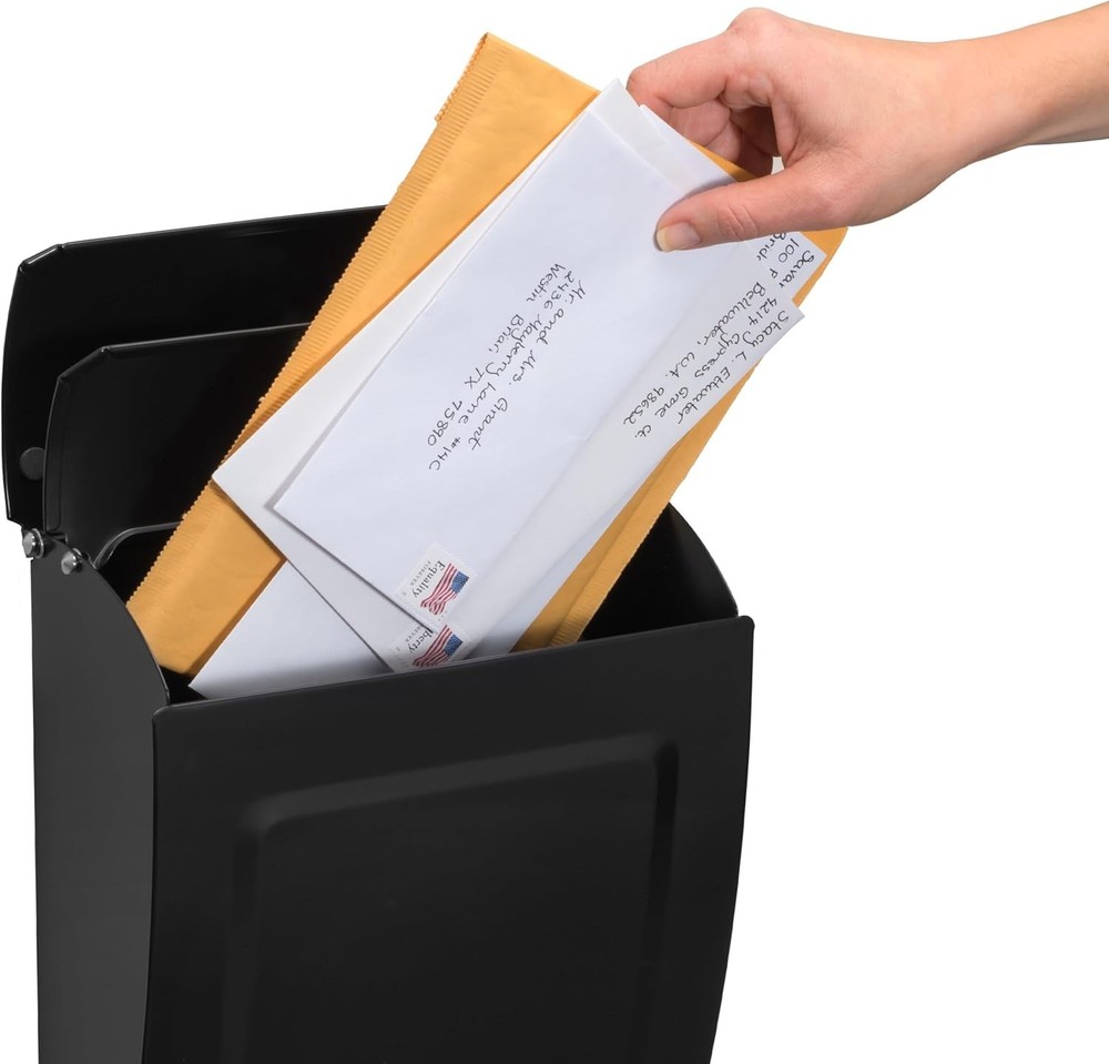 Modern Black Wall-Mounted Mailbox with Lock: Secure Your Mail Elegantly