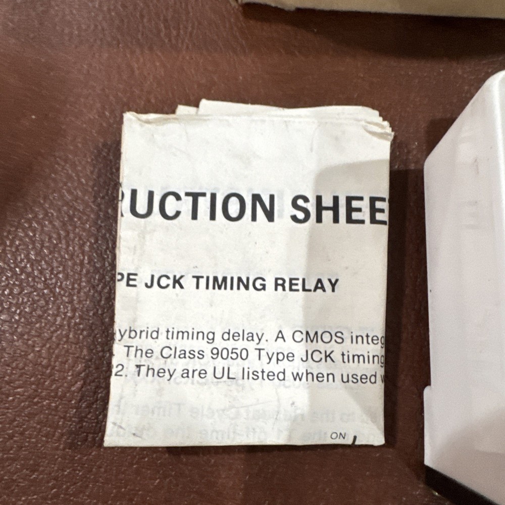 Square D 9050 JCK-29 Solid State Timing Relay Ser. A