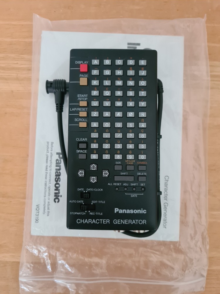 Panasonic Charactor Generator Model VW-CG2E. Includes Instruction Manual.