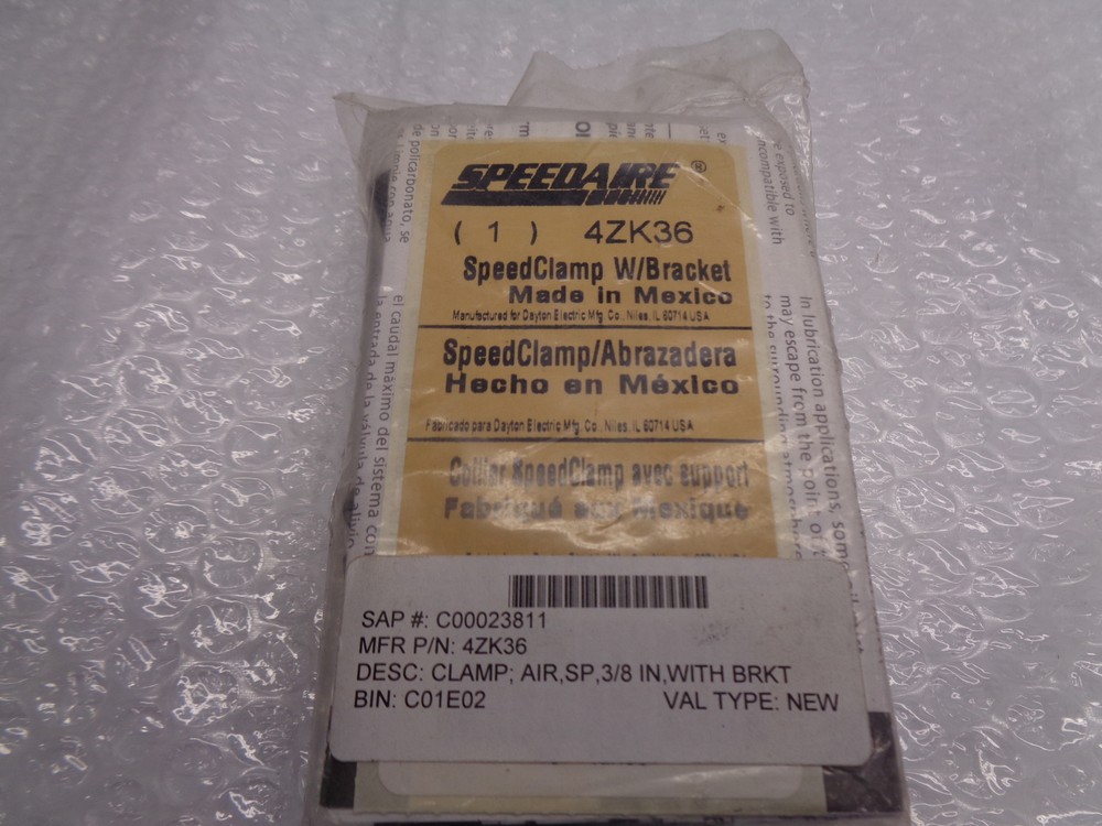 SPEEDAIRE 4ZK36 SPEED CLAMP W/BRACKET NSMP