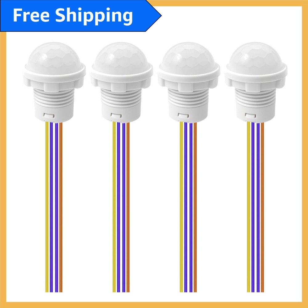 Automatic Motion Sensor Switches - 4pcs, 120° Detection, Tool-Free Installation