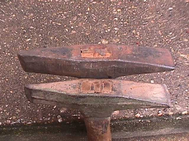 2 VINTAGE STONE CHIPPING HAMMERS