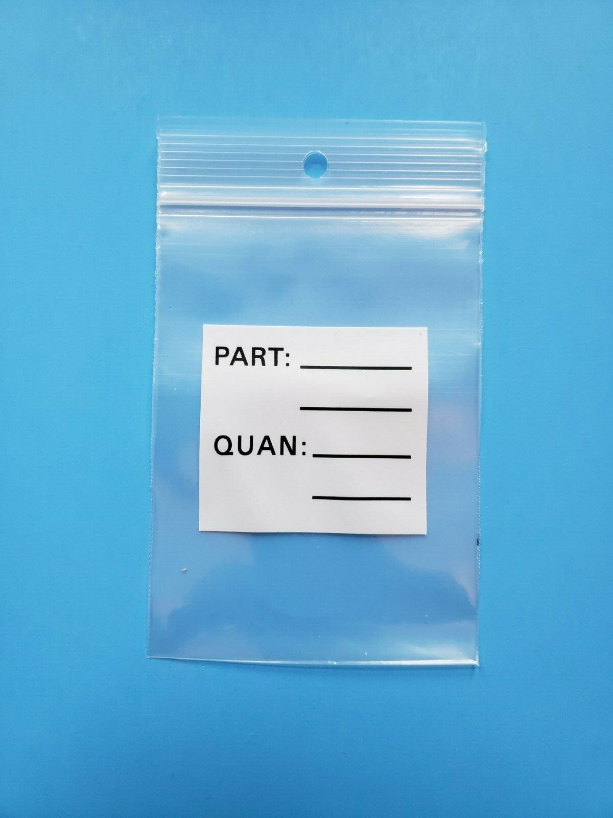 RECLOSABLE ZIP SEAL PARTS BAG PLASTIC HEAVY DUTY 4MIL LOCK HANG HOLE WHITE BLOCK