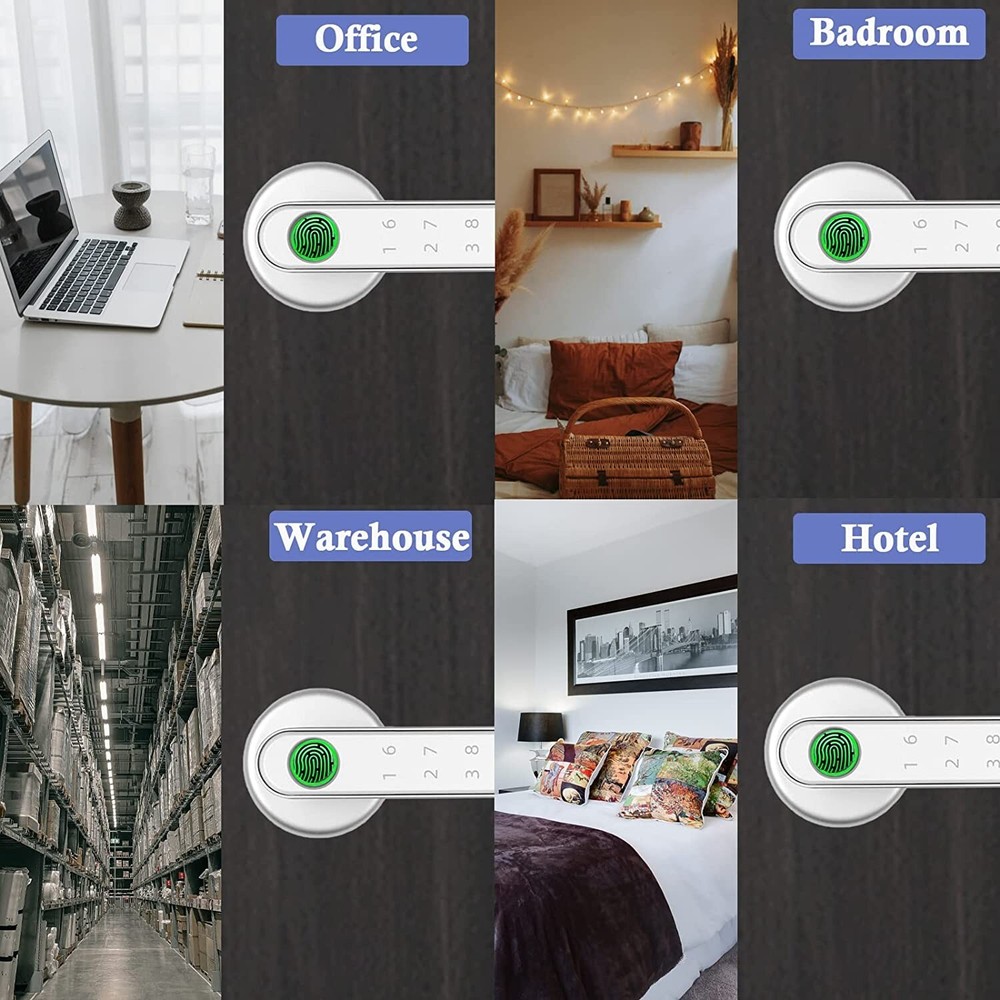 Smart Door Lock Biometric Fingerprint Lock Touch Password Door Lock With Handle