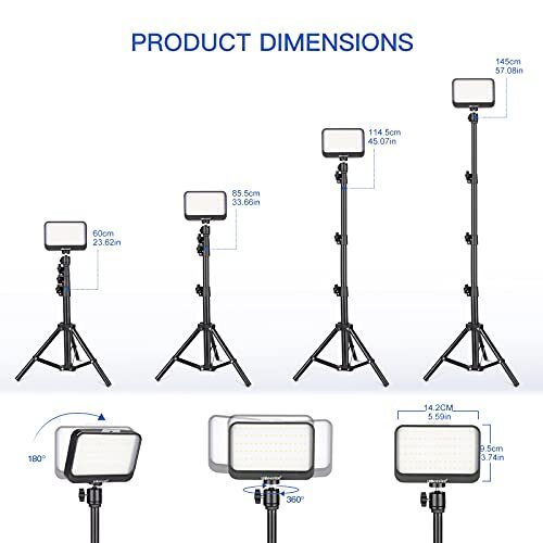 UBeesize LED Video Light Kit, 2Pcs Dimmable Continuous Assorted Styles