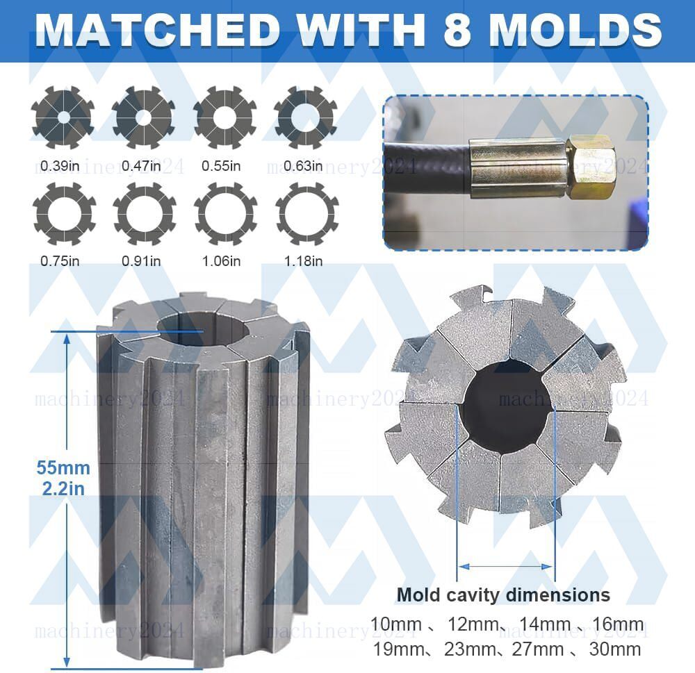 Manual Hose Pipe Crimping High Pressure Hydraulic Hose Crimper With 8 sets Molds