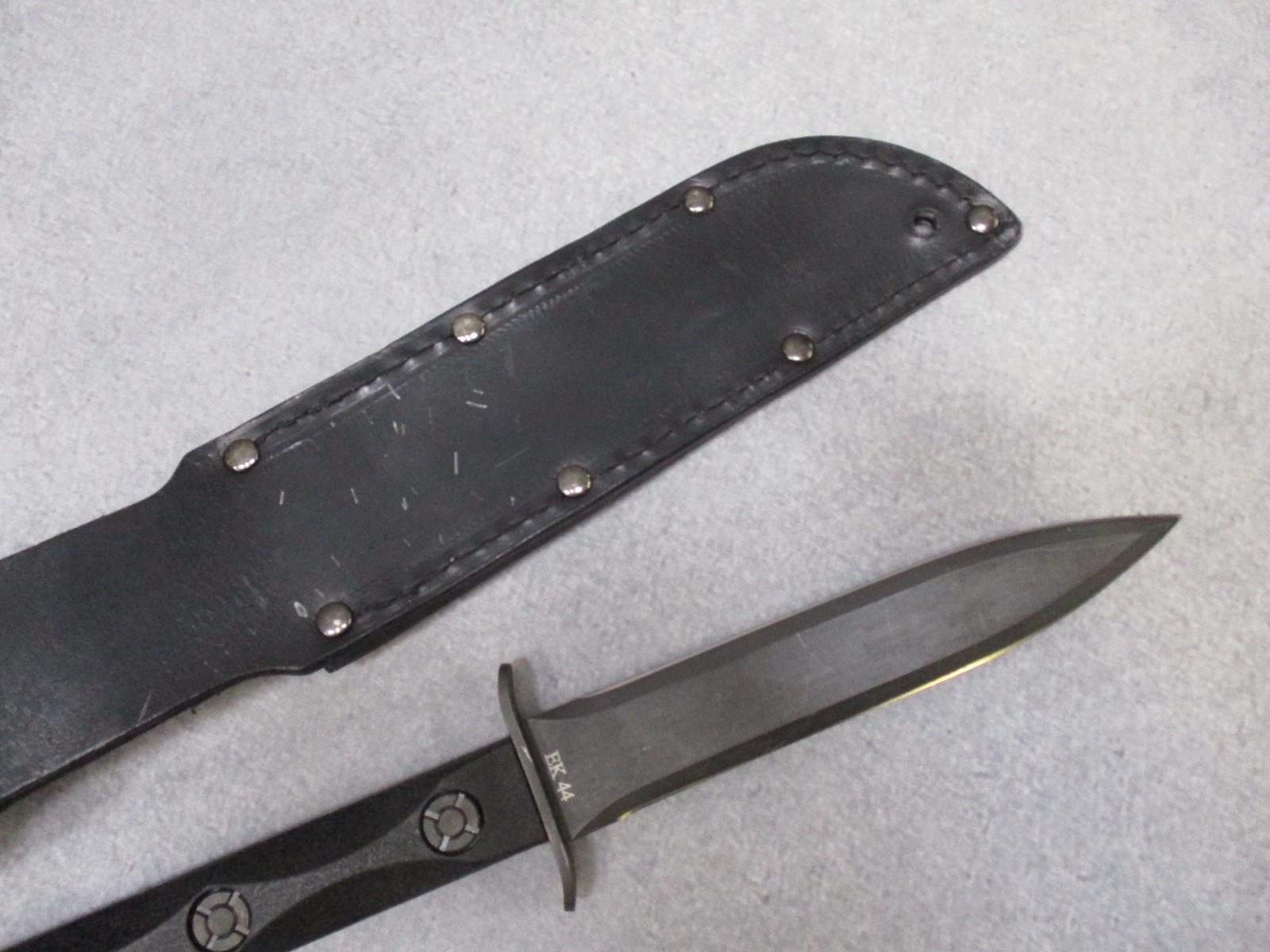 KA-BAR EK44 Commando Knife John Ek Fixed Blade w/ Leather Sheath Used