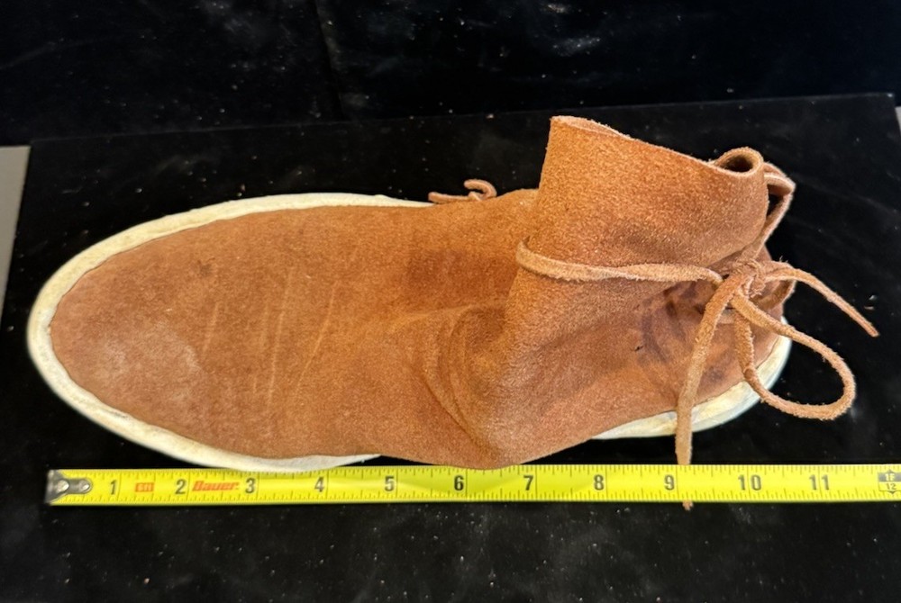 Old Native American Moccasins Navajo Apache Buckskin Hard Bottom High Top 7.5-9