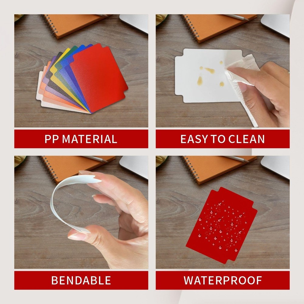 Trading Card Dividers 100 Pieces Multicolor Card Dividers with Tabs Plastic C...