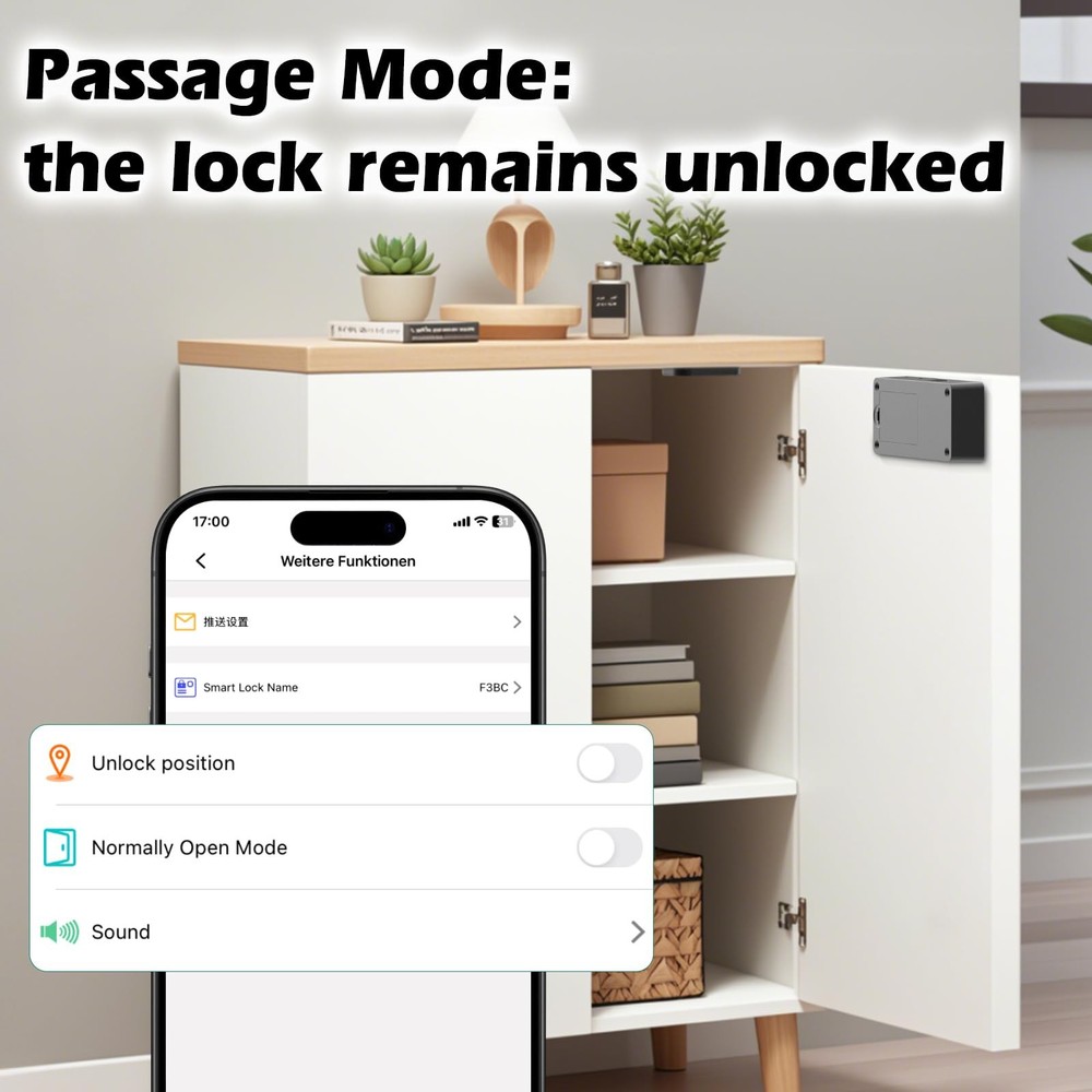 Smart Cabinet Lock, Hidden RFID Drawer Lock, Electronic Keyless Bluetooth Chi...