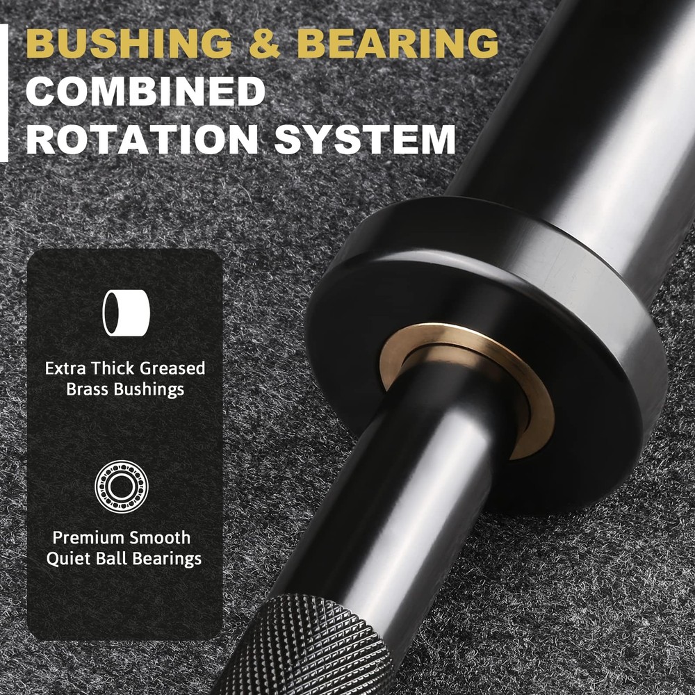 Premium 4ft Barbell (Black E-coating, 4FT, 500LBS)