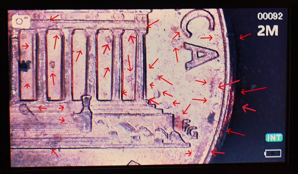 2001 Penny Multi Strike Error Double Die, Die Cracks, Initials Obscured