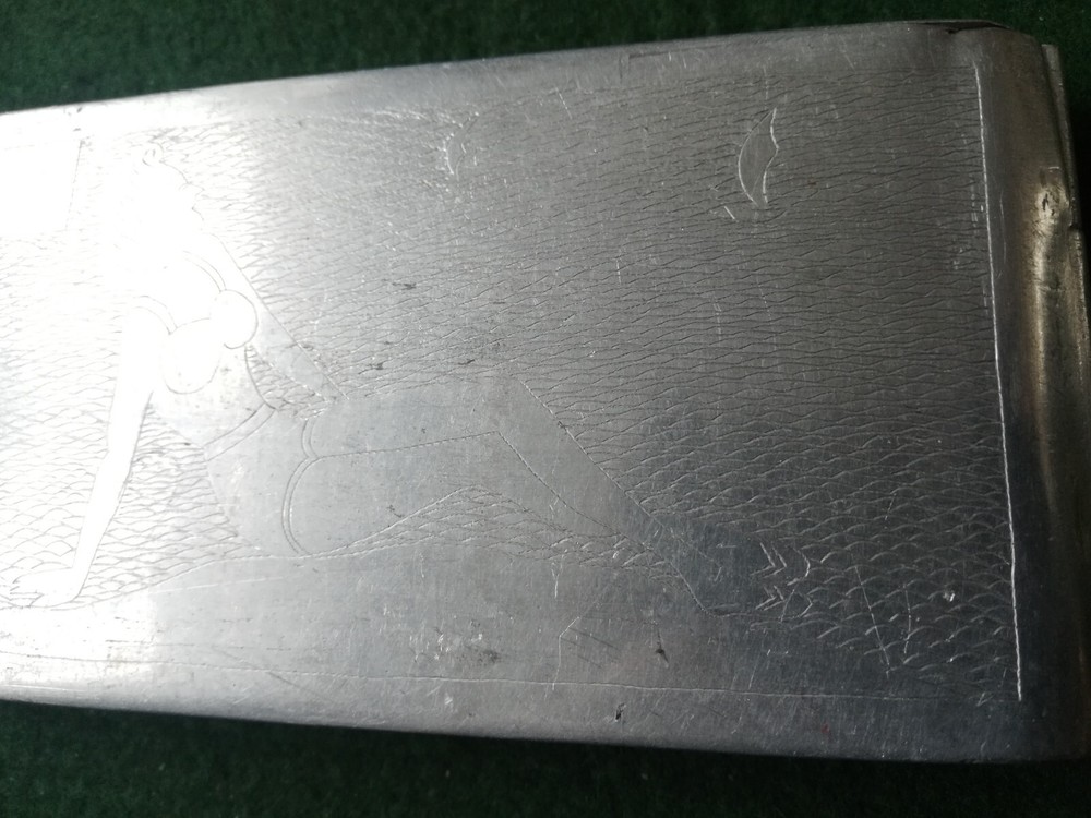 Trench Art Alluminium Cigarette Case Sierra Leone 1944.