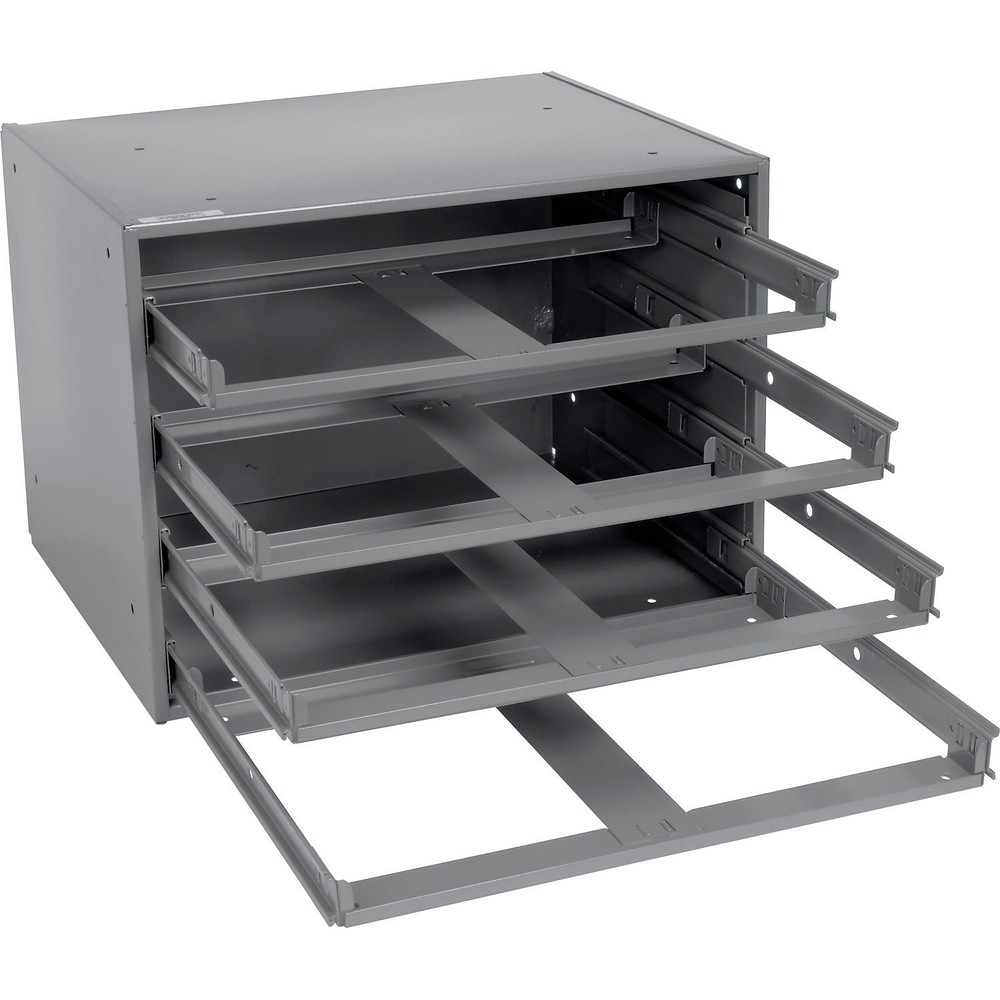 Durham Steel Compartment Box Rack with 4 Adjustable Divider Compartment Boxes 20