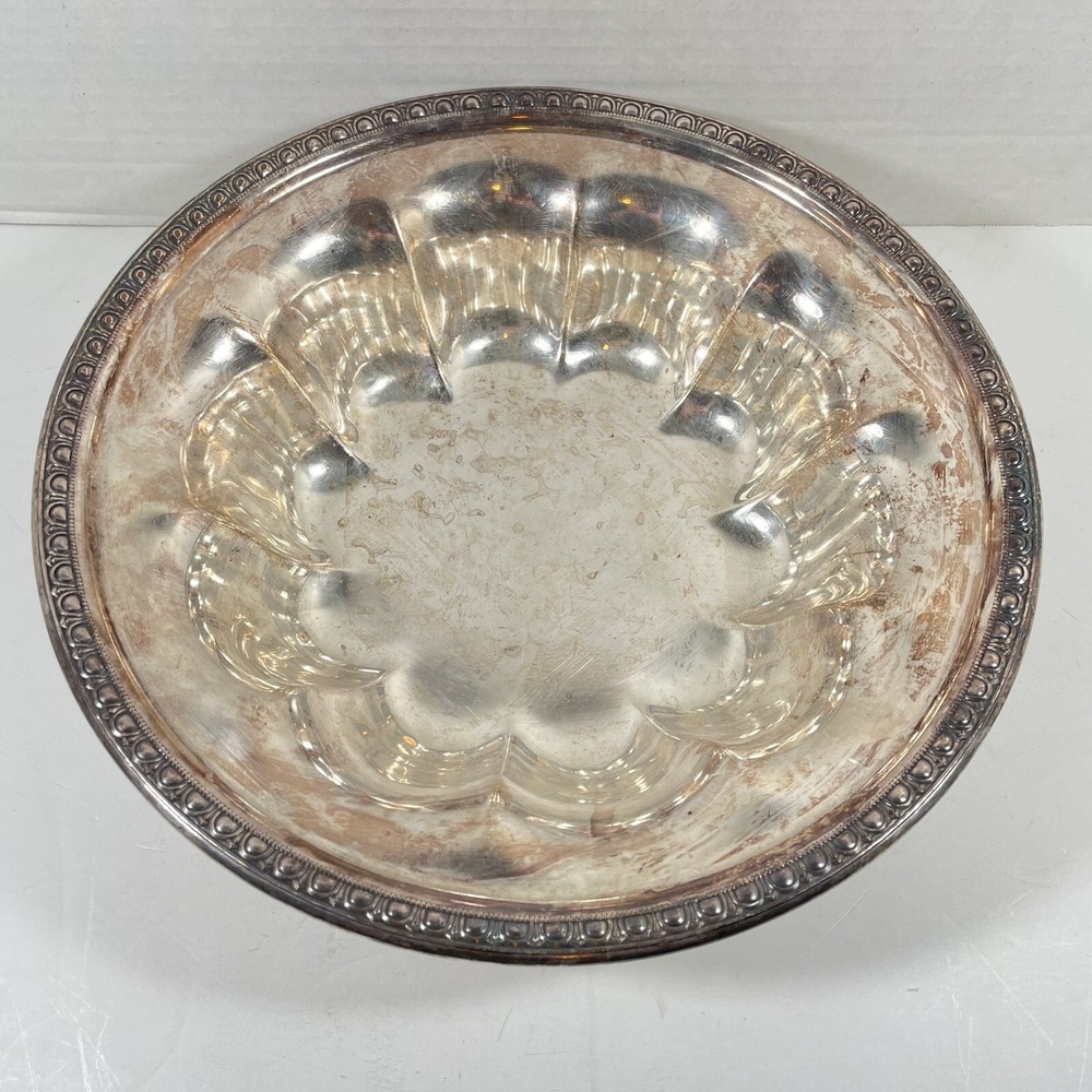 LBS Smith Co Silverplate Bowl 10.5" Vintage 1930-50s EPC Sheffield Rolled Edge