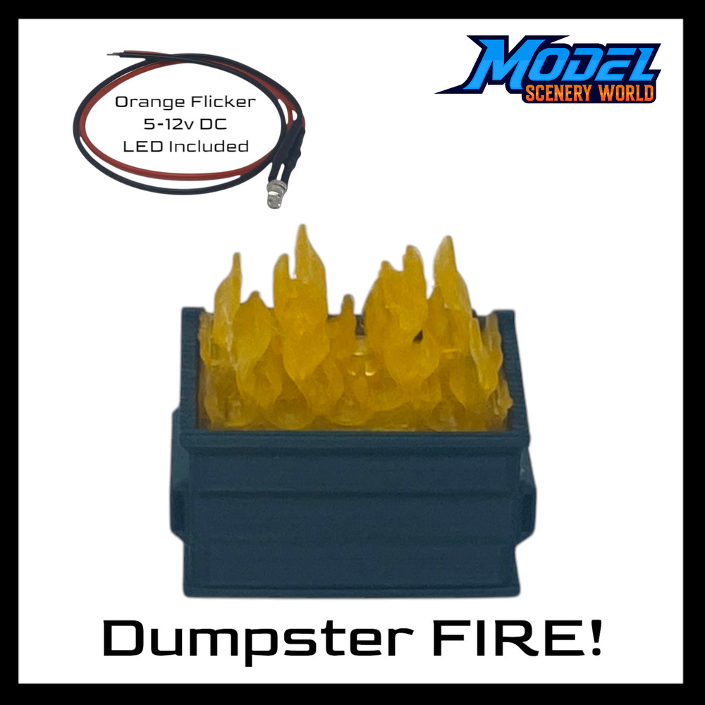 Dumpster Fire with LED - HO Scale 1:87 - Green