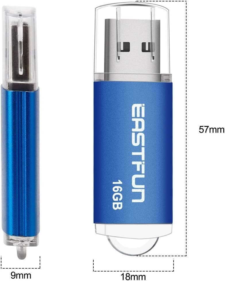 5 Pack 16GB USB Flash Drives with LED Indicator - Colorful Storage Solutions