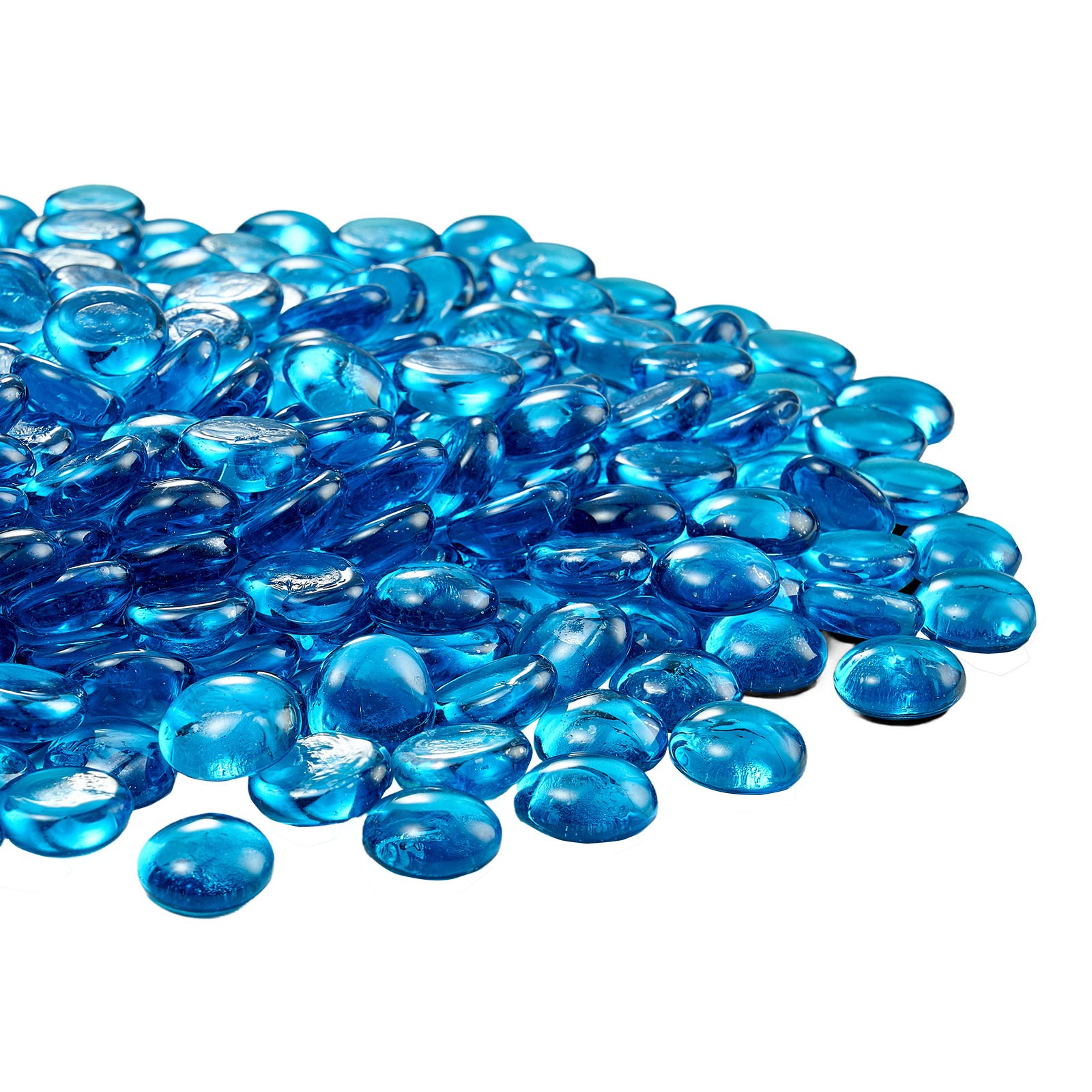 Uimoso 20 lbs 3/4" Caribbean Blue Fire Glass Beads for Fire Pits and Fireplaces