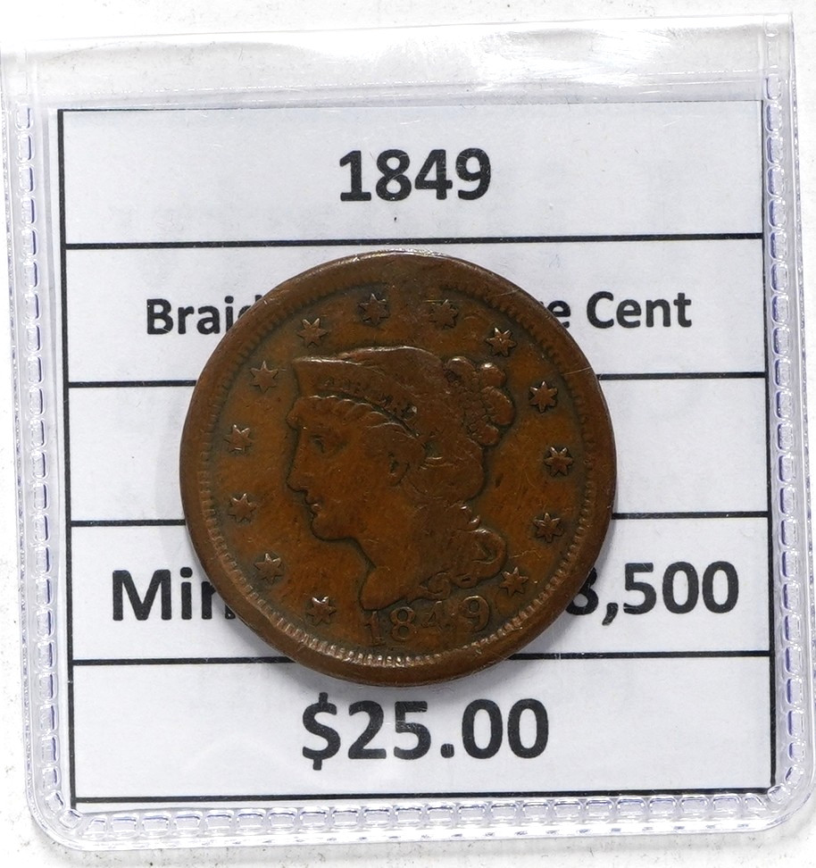 1849 Braided Hair Large Cent