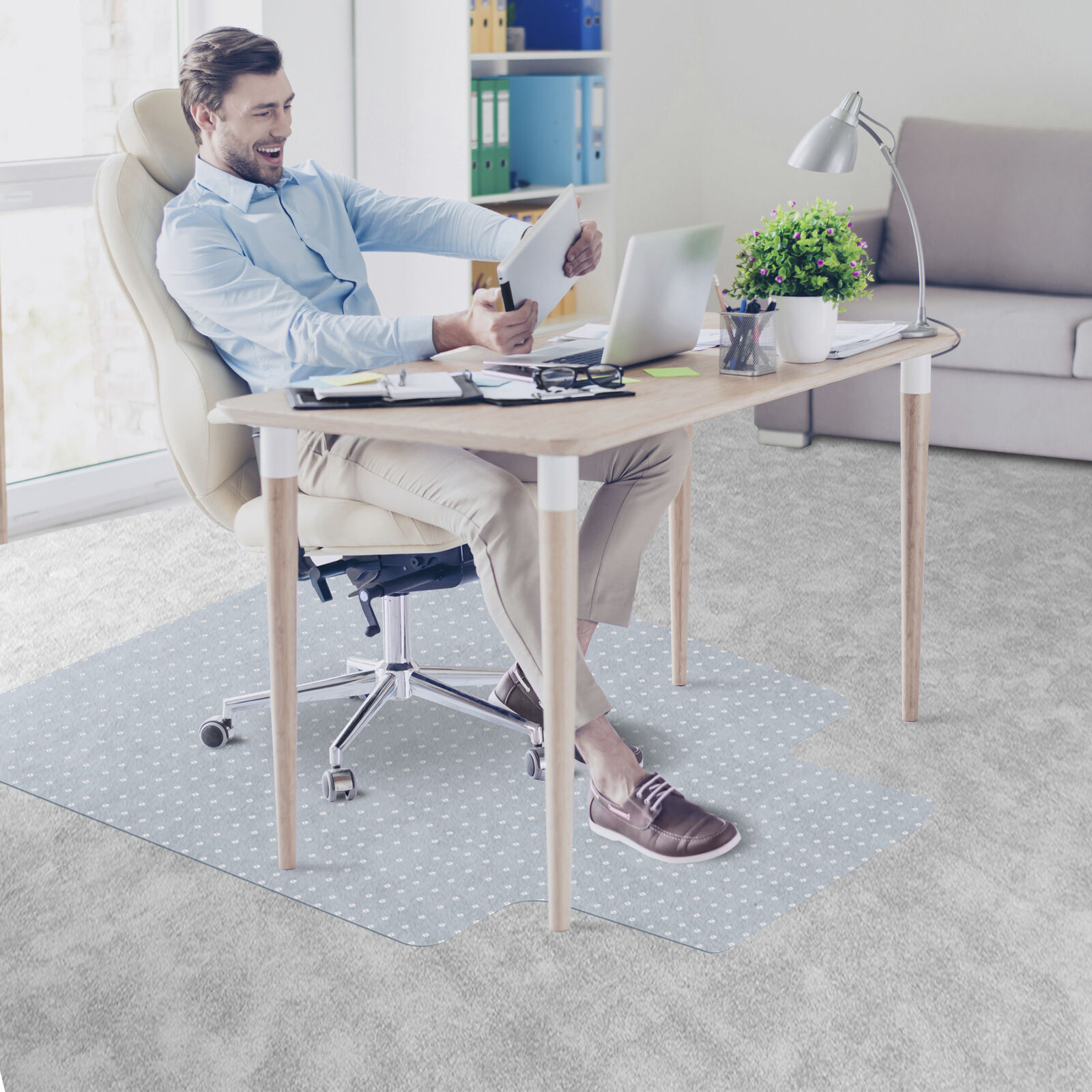 36"x48" Office Chair Mat Computer Desk Chair Mat for Carpet Floor w/Extended Lip