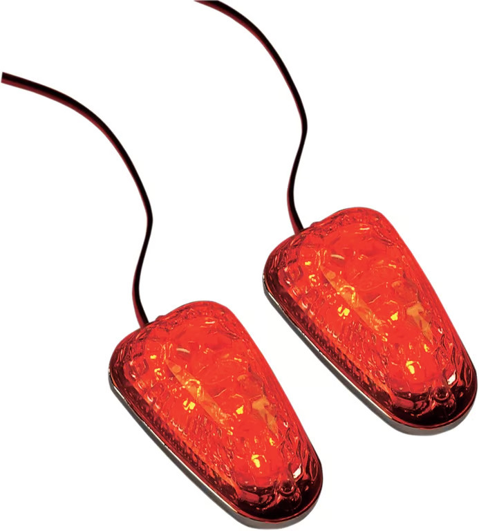 K&S Technologies LED Mini Triangle Marker Lights - Chrome/Red Lens