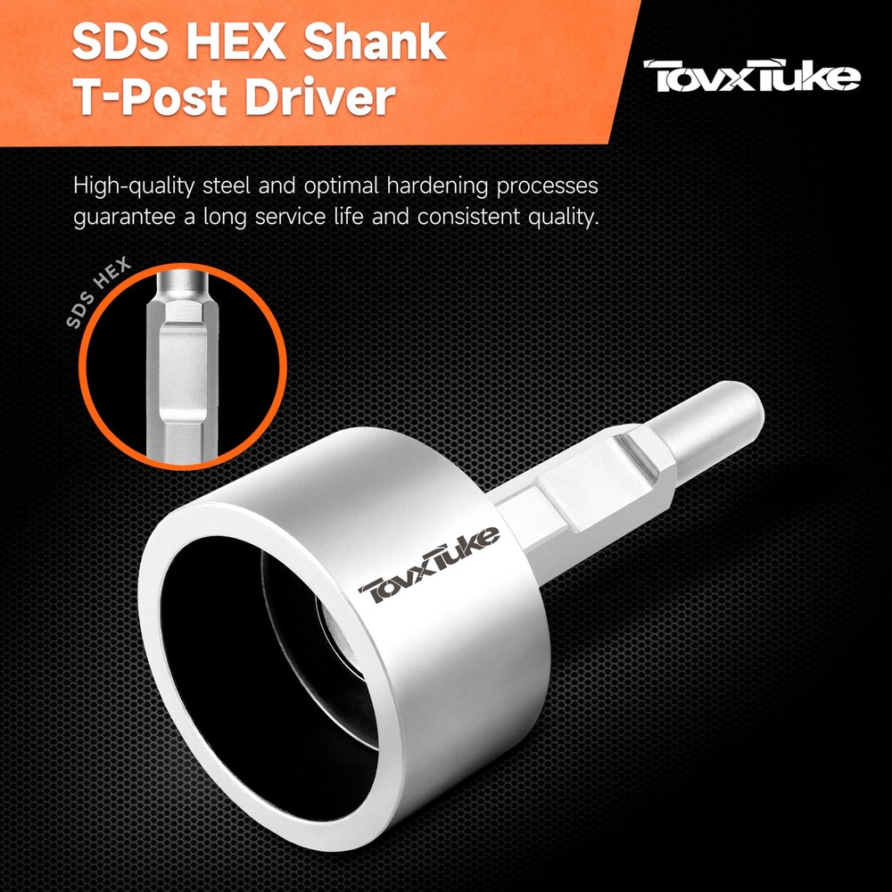 SDS HEX Shank T-Post Driver for T Posts, 3 Inch Diameter Head, Compatible wit...