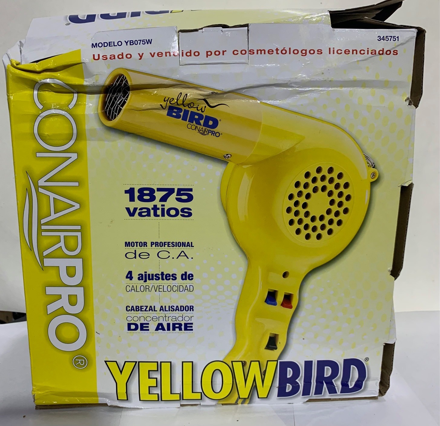 Conair Pro Yellow Bird Hair Dryer (Package Damaged)